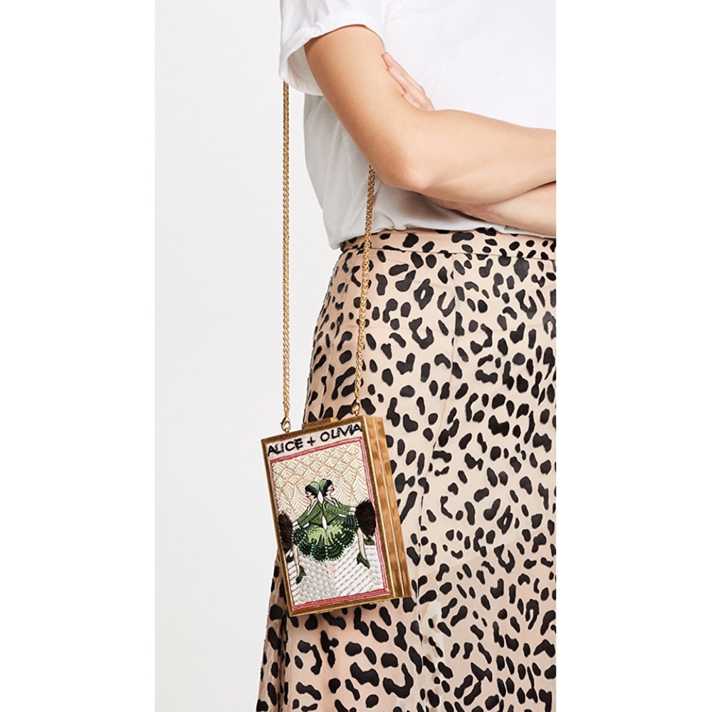 NWT SOLDOUT Alice+Olivia Sophia Twins Box Clutch - Picture 3 of 8